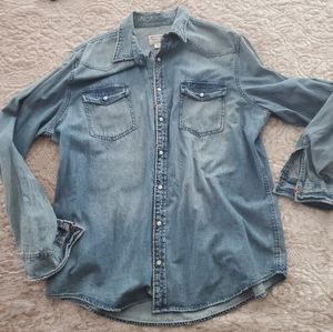 Mens chambray western shirt